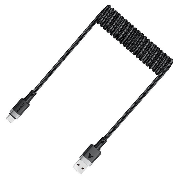 Кабель ACEFAST C14-04 USB-A to USB-C spring charging data cable - Black купить оптом купить оптом