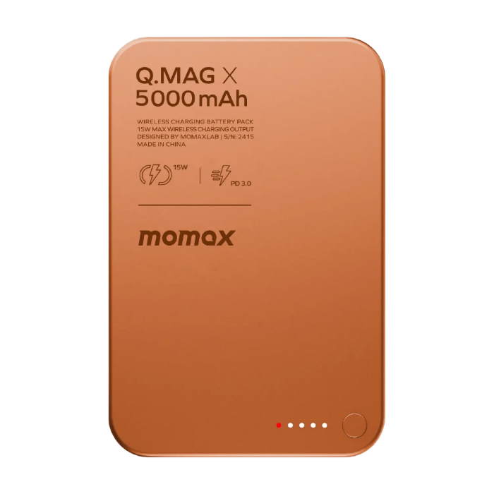 Внешний аккумулятор MOMAX Q.Mag X (5000mAh) Magnetic Wireless Battery Pack (IP116AM) - Orange купить оптом купить оптом