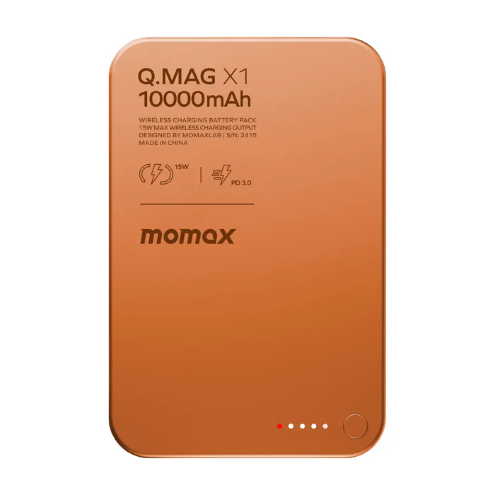 Внешний аккумулятор MOMAX Q.Mag X1 (10000mAh) Magnetic Wireless Battery Pack (IP117AM) - Orange купить оптом купить оптом