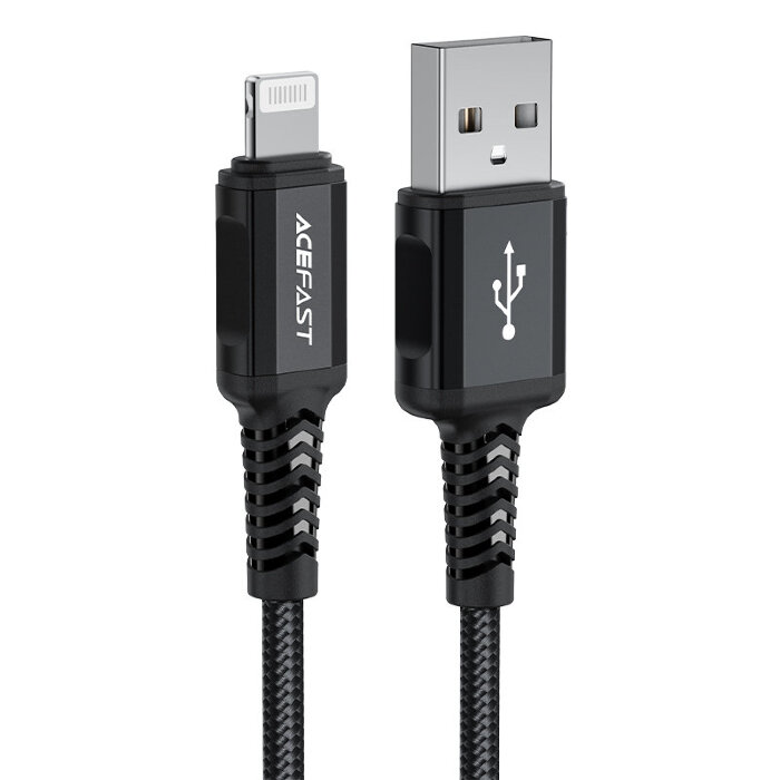 Кабель Acefast C4-02 Lightning aluminum alloy charging data cable(1.8m) - Black купить оптом купить оптом