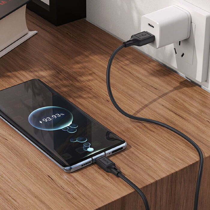 Кабель Hoco X90 Cool silicone charging data cable for Type-C - Black купить оптом купить оптом