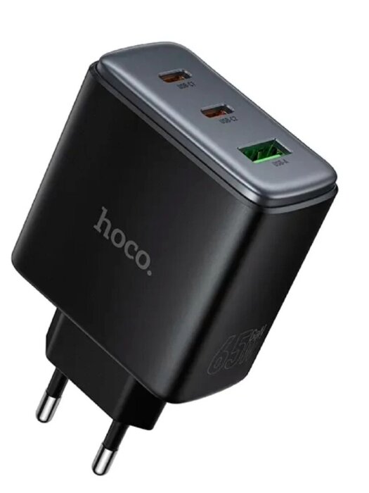 Зарядное устройство HOCO C160A Upgrade PD65W(2C1A) charger(EU) Black купить оптом купить оптом