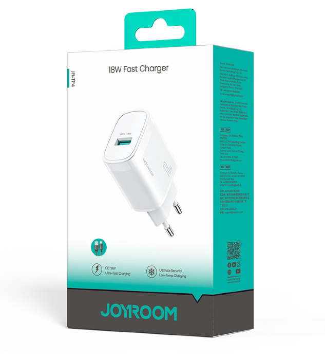 Сетевое зарядное устройство JoyRoom JR-TF4 18W Charger EU купить оптом купить оптом