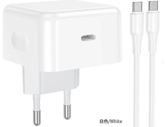Зарядное устройство HOCO C161A Speed single port PD40W charger set(C to C)(EU) - White купить оптом купить оптом