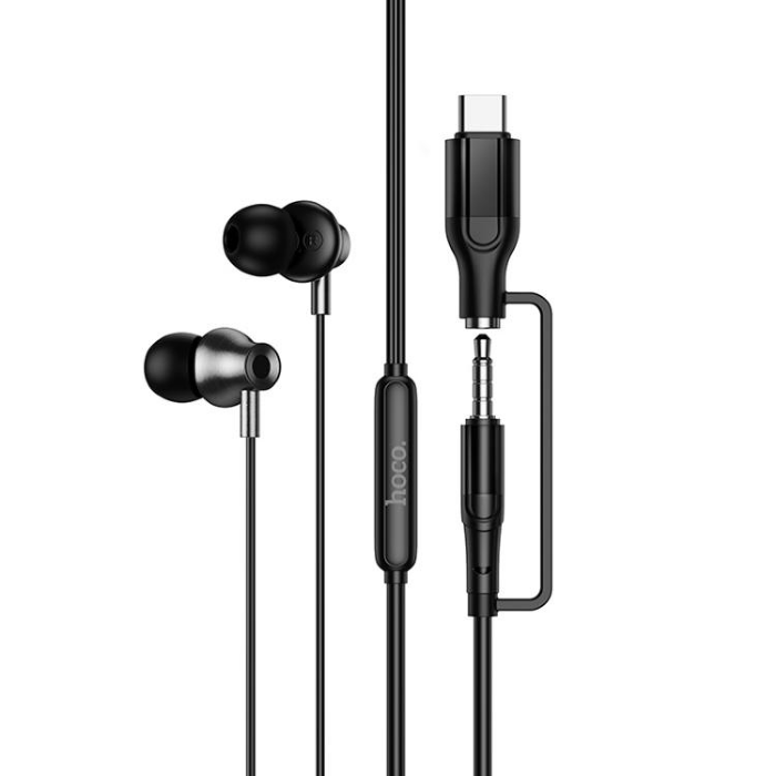 Наушники HOCO M119A Mia 2-in-1 3.5/Type-c universal digital earphones with microphone - Black купить оптом купить оптом
