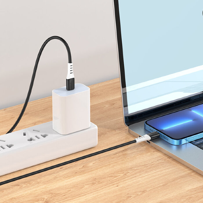 Кабель Hoco X82 iP PD silicone charging data cable - Black купить оптом купить оптом