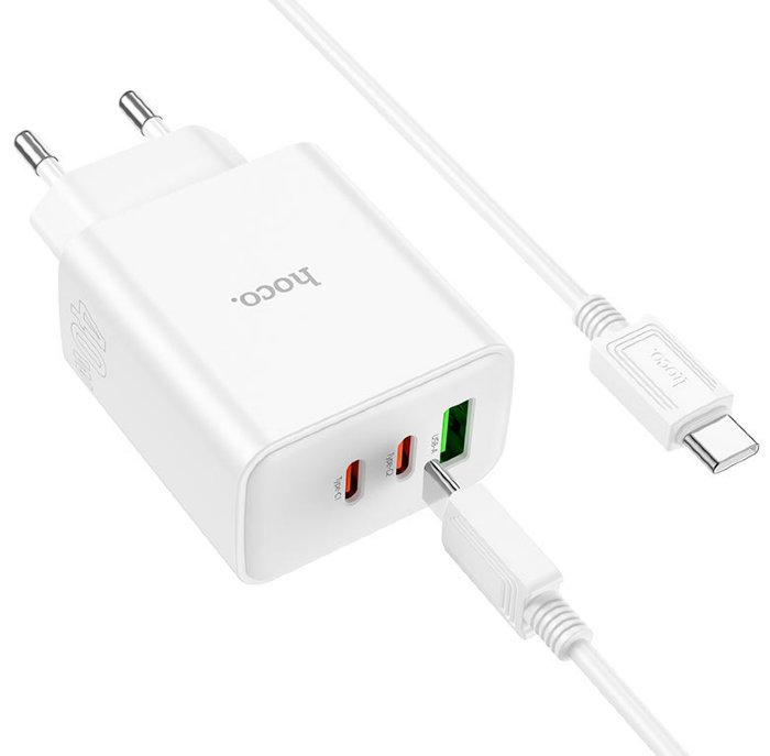 Зарядное устройство HOCO C162A Source single port PD40W Charger set(C to C)(EU) - White купить оптом купить оптом