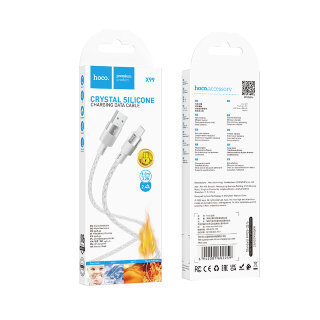 Кабель Hoco X99 crystal junction silicone charging data cable Micro - Серый купить оптом купить оптом