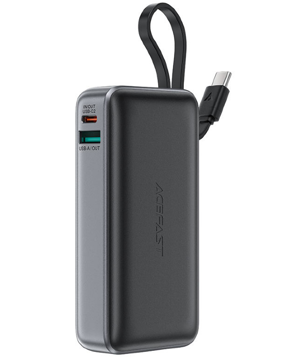Внешний Аккумулятор ACEFAST M7 PD30W Power Bank With Cable 10000mAh Black купить оптом купить оптом