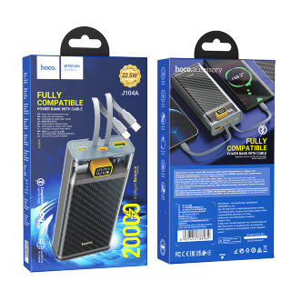 Power Bank Hoco J104A Discovery edition 22.5W fully compatible with cable (20000mAh) - Серый купить оптом купить оптом