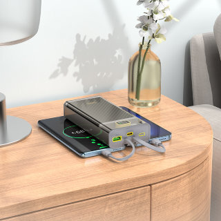 Power Bank Hoco J104A Discovery edition 22.5W fully compatible with cable (20000mAh) - Серый купить оптом купить оптом