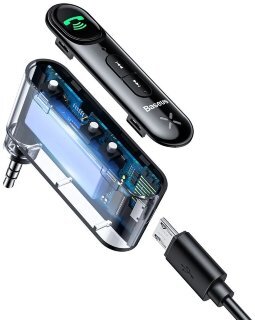 Автомобильный аудио-ресивер OS-Baseus BSBA-02 AUX Wireless Audio Receiver (WXQY010001) - Черный купить оптом купить оптом