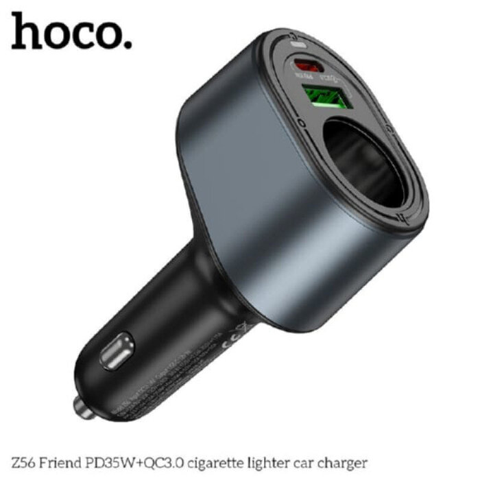 Авто ЗУ HOCO Z56 Friend PD35W+QC3.0 cigarette lighter car charger - Black купить оптом купить оптом