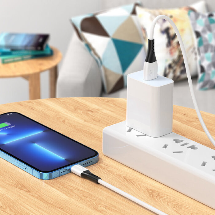 Кабель Hoco X82 iP silicone charging data cable - White купить оптом купить оптом