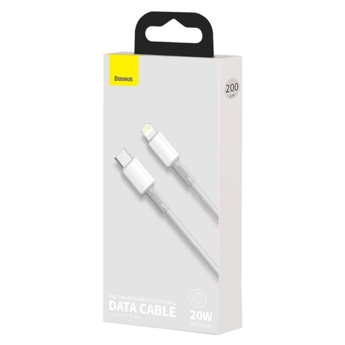Кабель Baseus High Density Braided Fast Charging Data Cable Type-C to iP PD 20W 2m (CATLGD-A02) - White купить оптом купить оптом