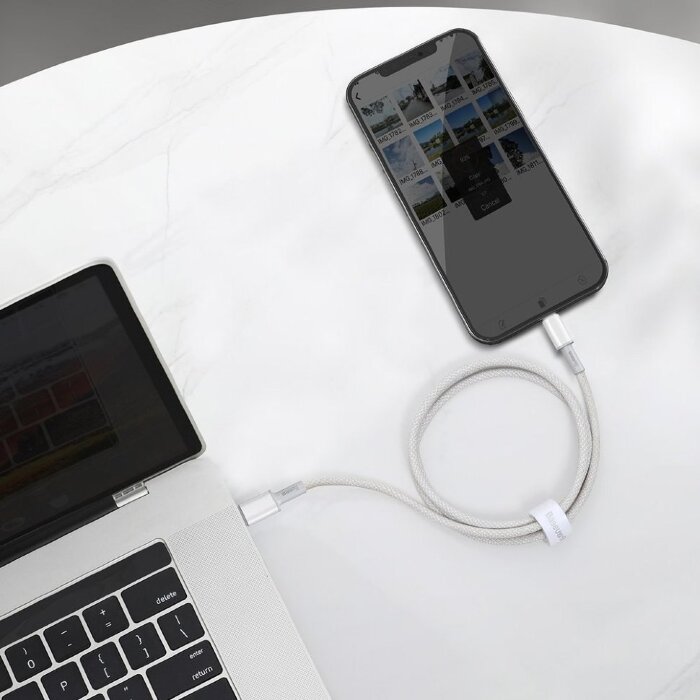 Кабель Baseus High Density Braided Fast Charging Data Cable Type-C to iP PD 20W 2m (CATLGD-A02) - White купить оптом купить оптом