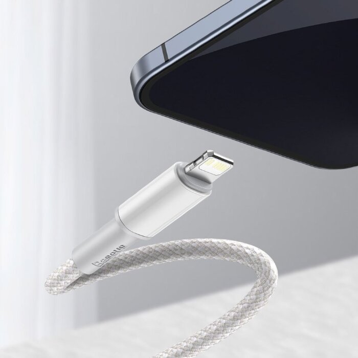 Кабель Baseus High Density Braided Fast Charging Data Cable Type-C to iP PD 20W 2m (CATLGD-A02) - White купить оптом купить оптом