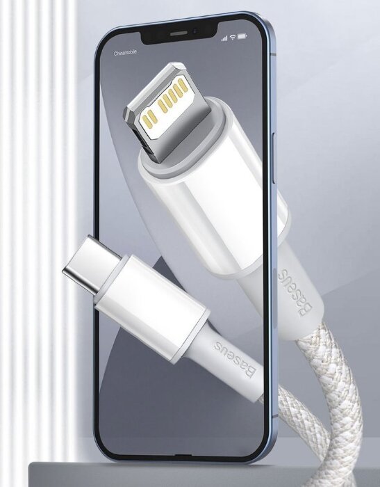 Кабель Baseus High Density Braided Fast Charging Data Cable Type-C to iP PD 20W 2m (CATLGD-A02) - White купить оптом купить оптом