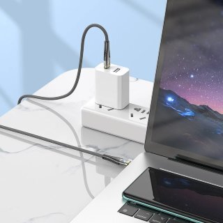 Кабель Hoco U121 gold standard transparent discovery edition 60W charging data cable Type-c to Type-c - Black купить оптом купить оптом
