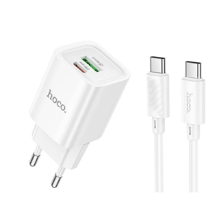 Зарядка HOCO C149A Charm PD30W+QC3.0 Charger Set (T.C to T.C)(EU) - White купить оптом купить оптом