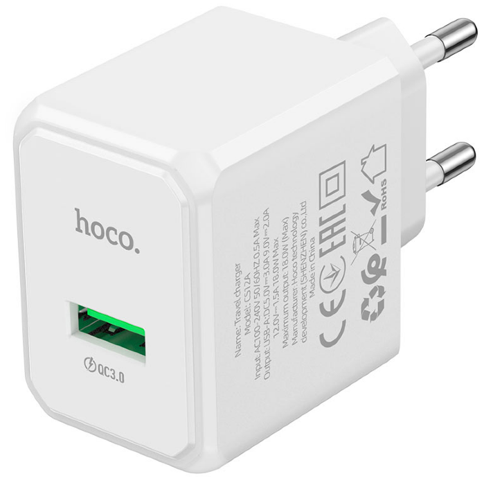 Сетевое зарядное устройство HOCO CS112A Lounge PD30W+QC3.0 charger(EU) - White купить оптом купить оптом