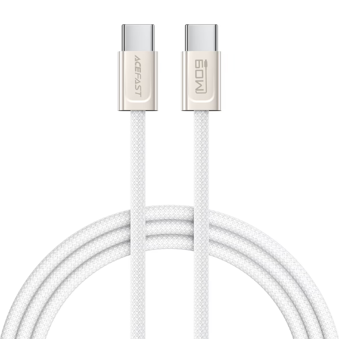 Кабель ACEFAST C34-03 USB-C to USB-C zinc alloy charging data cable - White купить оптом купить оптом