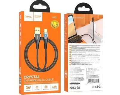 Кабель Hoco U121 Gold standard transparent discovery edition charging data cable Type-c - Черный купить оптом купить оптом