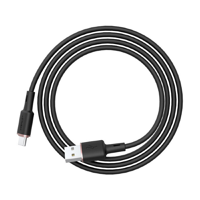 Кабель Acefast C2-04 Type-C zinc alloy silicone charging data cable - Black купить оптом купить оптом