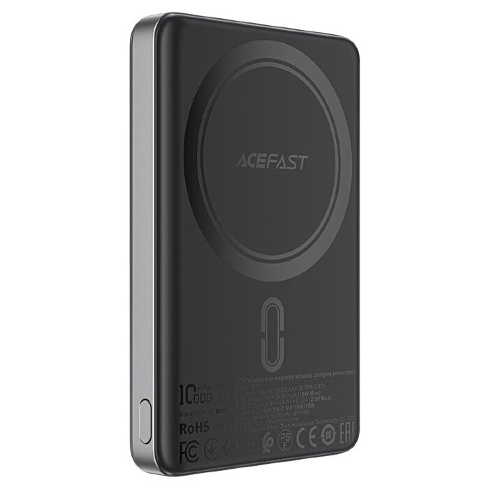 Внешний аккумулятор ACEFAST M12 PD20W Ultra-thin Magnetic Wireless Charging Power Bank 10000mAh Black купить оптом купить оптом