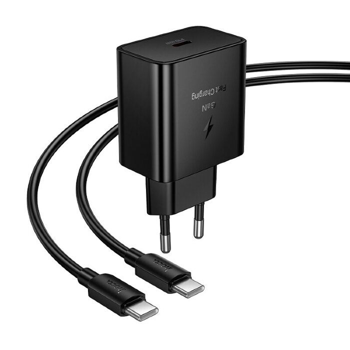 Зарядное устройство HOCO N77 Star single port PD45W charger set(C to C)(EU) Black купить оптом купить оптом