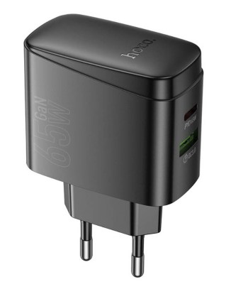 Сетевой Адаптер HOCO CS63A Bright PD65W(1A1C) charger(EU) - Black