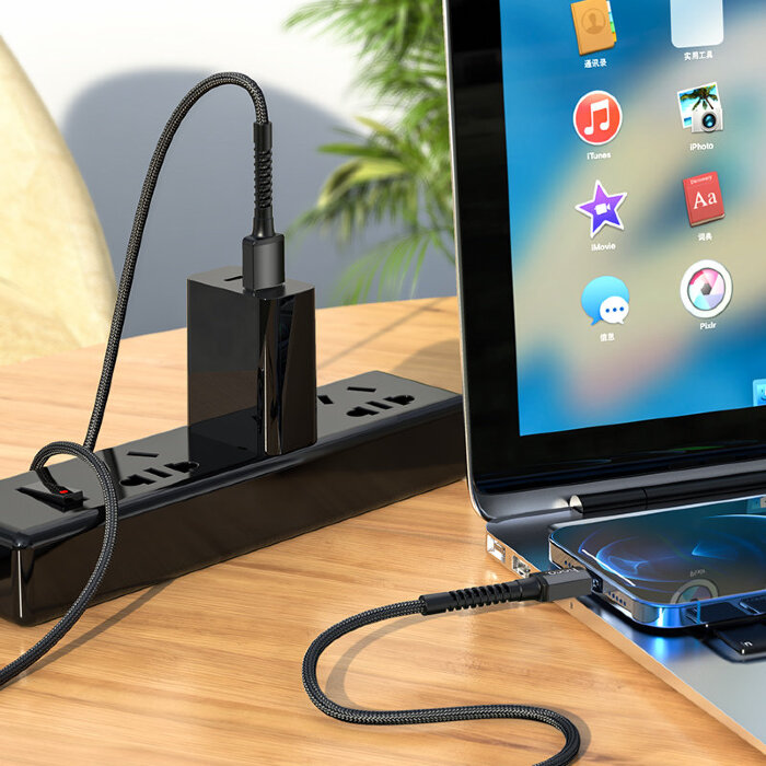 Кабель hoco X71 Especial charging data cable for Lightning - Черный купить оптом купить оптом