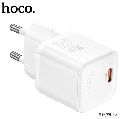 Сетевой адаптер HOCO N66 Ingenious single port PD35W charger(EU) White