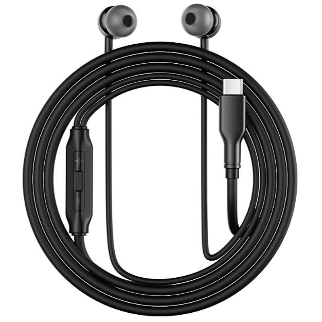 Наушники ACEFAST L8 usb-c in-ear silicone wired earphones with mic, Black купить оптом купить оптом