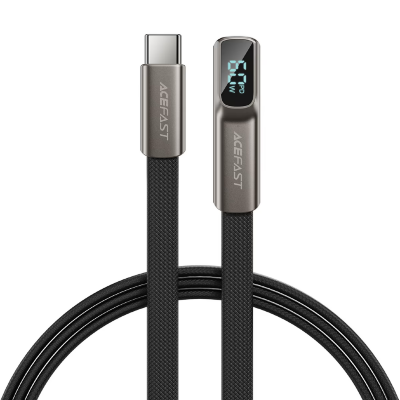 Кабель ACEFAST C31-03 USB-C to USB-C 240W charging data with digital display - Metal grey
