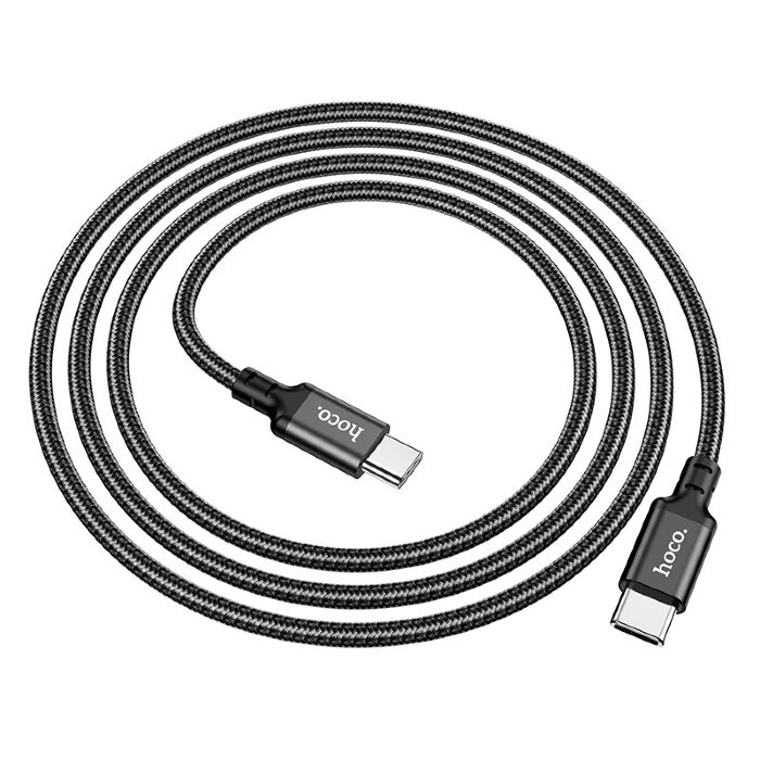 Кабель hoco X14 Double speed 60W charging data cable Type-C to Type-C (L=1M) - Black купить оптом купить оптом