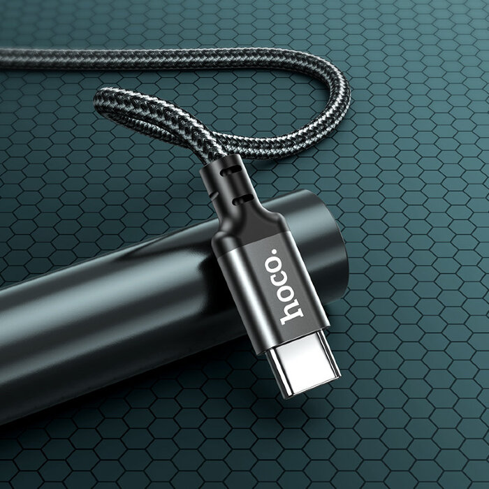 Кабель hoco X14 Double speed 60W charging data cable Type-C to Type-C (L=1M) - Black купить оптом купить оптом