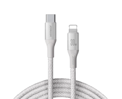 Кабель JoyRoom S-A28 Flash Series 30W Fast Charging Data Cable (Type-C to Lightning) 1m-White