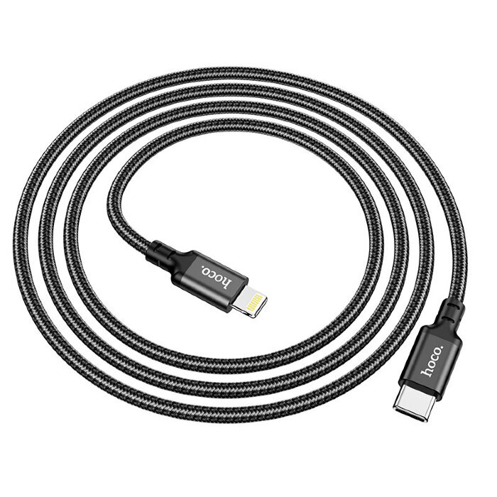 Кабель hoco X14 Double speed PD charging data cable for Lightning (L=1M) - Black купить оптом купить оптом