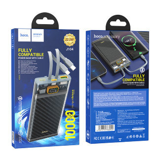 Power Bank с кабелем Hoco J104 discovery edition 22.5W fully compatible with cable (10000mAh) - Серый купить оптом купить оптом