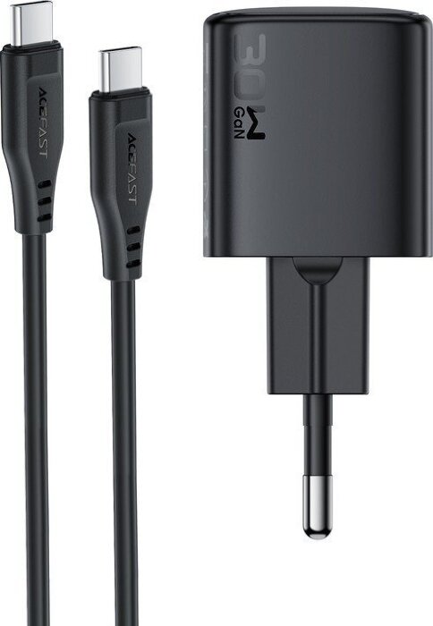 Сетевое зарядное устройство ACEFAST A118 PD30W mini GaN USB-C fast charger set (P5) Black купить оптом купить оптом