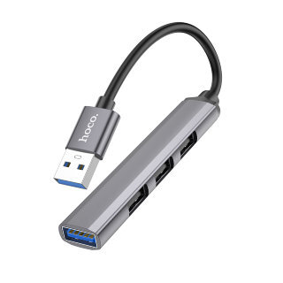 Хаб hoco HB26 4 in 1 adapter(USB to USB3.0+USB2.0*3) - Gray купить оптом купить оптом