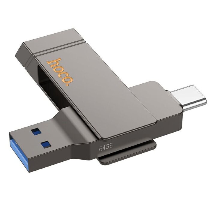 Флеш-накопитель HOCO UD15 Clever USB3.2 Type-c Flash Drive (64GB) metal Gray купить оптом купить оптом