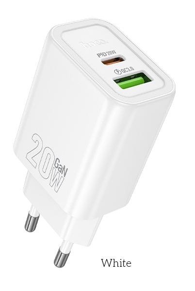 Сетевой Адаптер HOCO N61 Gental PD20W+QC3.0 charger(EU) White