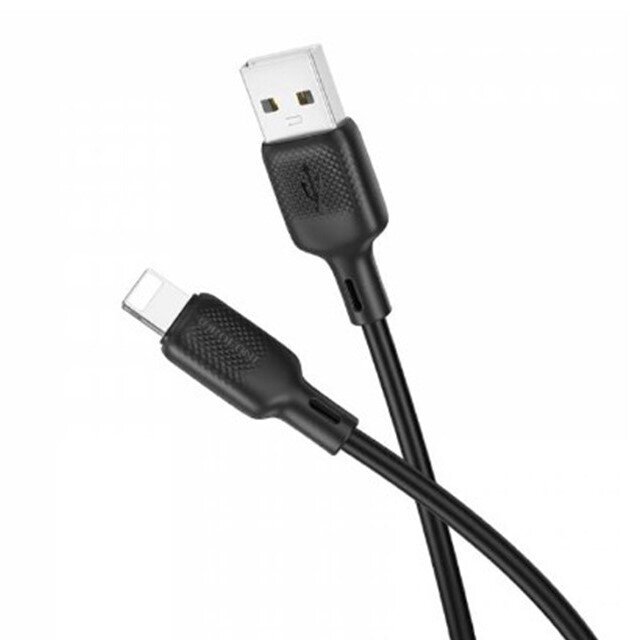 Кабель BOROFONE BX113 Lenny PD silicone charging data cable IP (L=3M) Black купить оптом купить оптом
