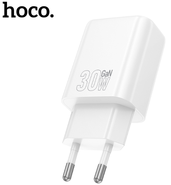 Сетевой Адаптер HOCO N62 Gental PD30W+QC3.0 charger(EU) White
