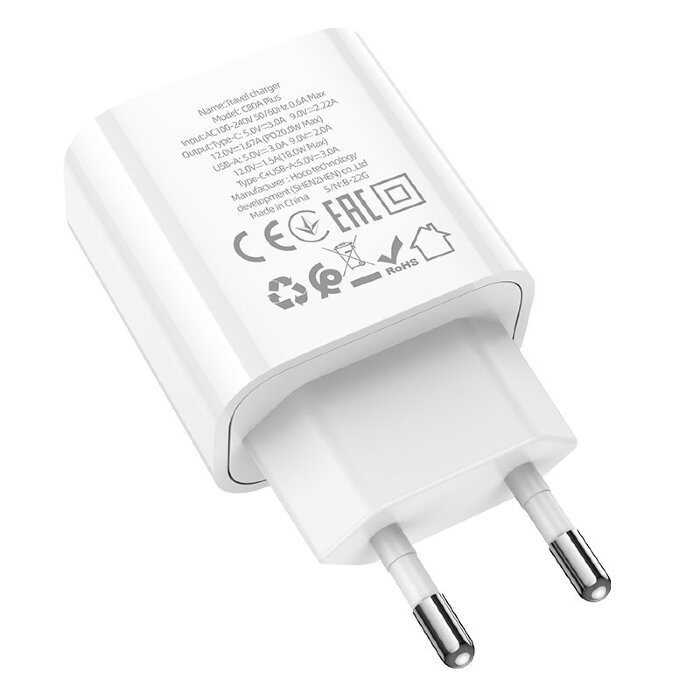 Зарядка Hoco C80A Plus Rapido PD20W+QC3.0 charger(EU) - White купить оптом купить оптом