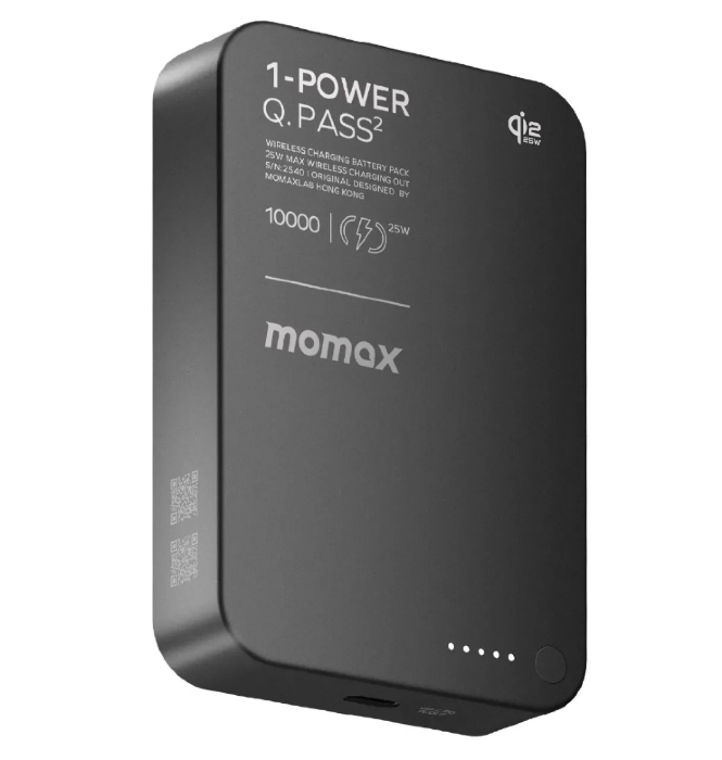 Внешний аккумулятор MOMAX 1-Power Q.Pass2 (10000mAh) Magnetic wireless Battery Pack(IP168Q22D) - Black купить оптом купить оптом
