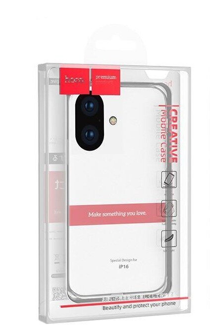Чехол HOCO Light series TPU case for iP 16 Pro Max - transparent купить оптом купить оптом