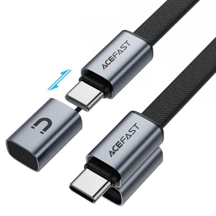 Кабель ACEFAST C27-04 USB-C to USB-C magnetic charging data cable - Metal grey купить оптом купить оптом